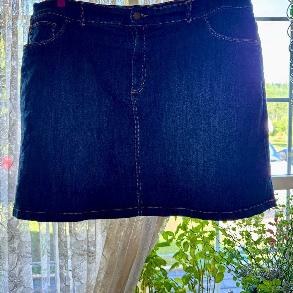 Croft & Barrow Blue A-Line Jean Mini Skort Casual